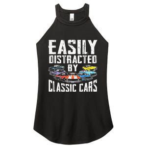 Easily Distracted By Classic Cars Women’s Perfect Tri Rocker Tank