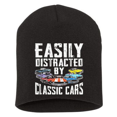 Easily Distracted By Classic Cars Short Acrylic Beanie
