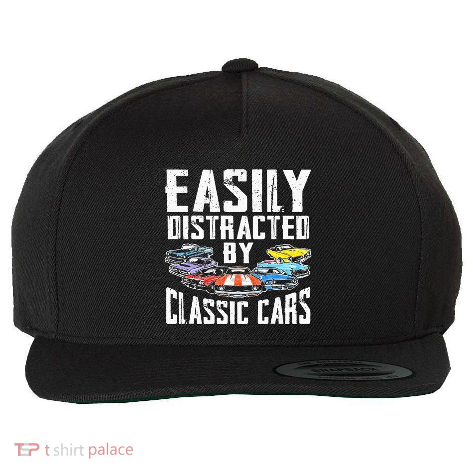Easily Distracted By Classic Cars Wool Snapback Cap