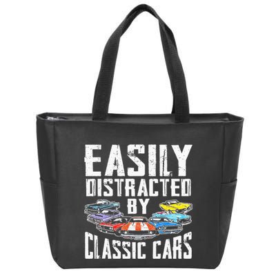 Easily Distracted By Classic Cars Zip Tote Bag