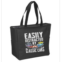 Easily Distracted By Classic Cars Zip Tote Bag