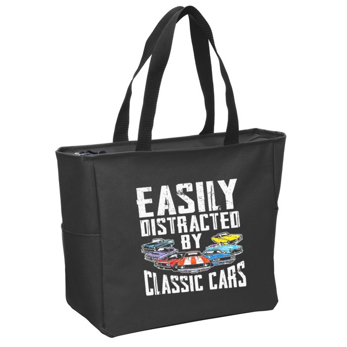 Easily Distracted By Classic Cars Zip Tote Bag