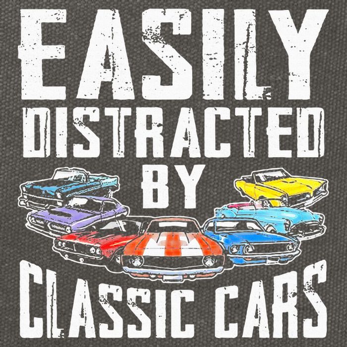 Easily Distracted By Classic Cars Cotton Canvas Backpack