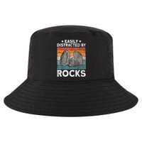 Easily Distracted By Rocks Collector Mineral Retro Geologist Cool Comfort Performance Bucket Hat