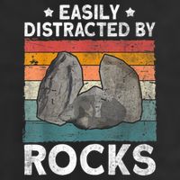 Easily Distracted By Rocks Collector Mineral Retro Geologist Cool Comfort Performance Bucket Hat