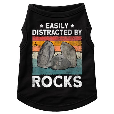 Easily Distracted By Rocks Collector Mineral Retro Geologist Doggie Tank
