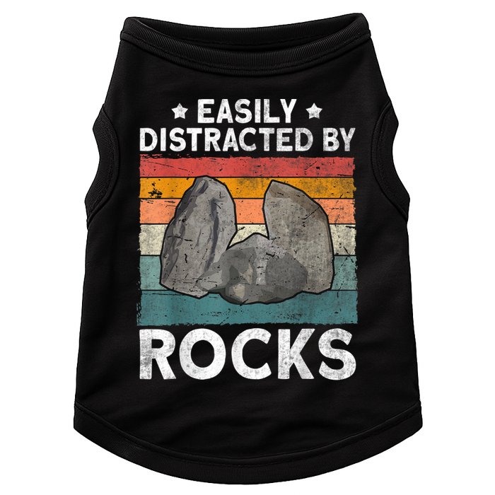 Easily Distracted By Rocks Collector Mineral Retro Geologist Doggie Tank