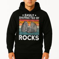 Easily Distracted By Rocks Collector Mineral Retro Geologist Hoodie