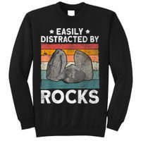 Easily Distracted By Rocks Collector Mineral Retro Geologist Sweatshirt