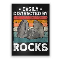 Easily Distracted By Rocks Collector Mineral Retro Geologist Poster