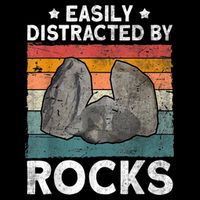 Easily Distracted By Rocks Collector Mineral Retro Geologist Poster