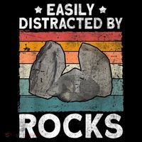 Easily Distracted By Rocks Collector Mineral Retro Geologist Kids T-Shirt