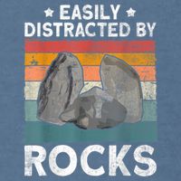 Easily Distracted By Rocks Collector Mineral Retro Geologist Garment-Dyed Sweatshirt