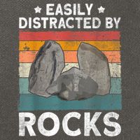 Easily Distracted By Rocks Collector Mineral Retro Geologist Cotton Canvas Backpack