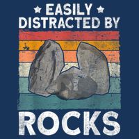 Easily Distracted By Rocks Collector Mineral Retro Geologist Infant Baby Jersey Bodysuit
