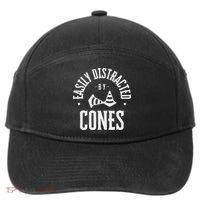 Easily Distracted By Cones – Funny Autox Autocross Racing 7-Panel Snapback Hat