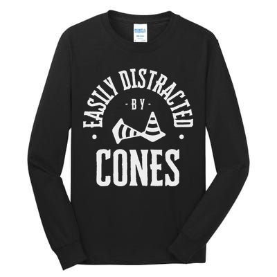 Easily Distracted By Cones – Funny Autox Autocross Racing Tall Long Sleeve T-Shirt