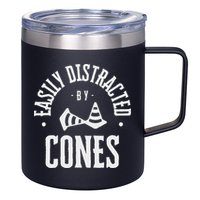 Easily Distracted By Cones – Funny Autox Autocross Racing 12oz Stainless Steel Coffee Mug