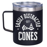 Easily Distracted By Cones – Funny Autox Autocross Racing 12oz Stainless Steel Coffee Mug