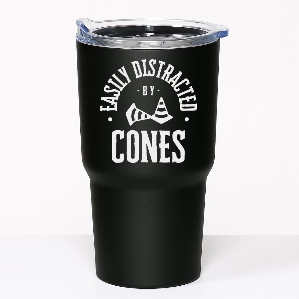 Easily Distracted By Cones – Funny Autox Autocross Racing Tumbler
