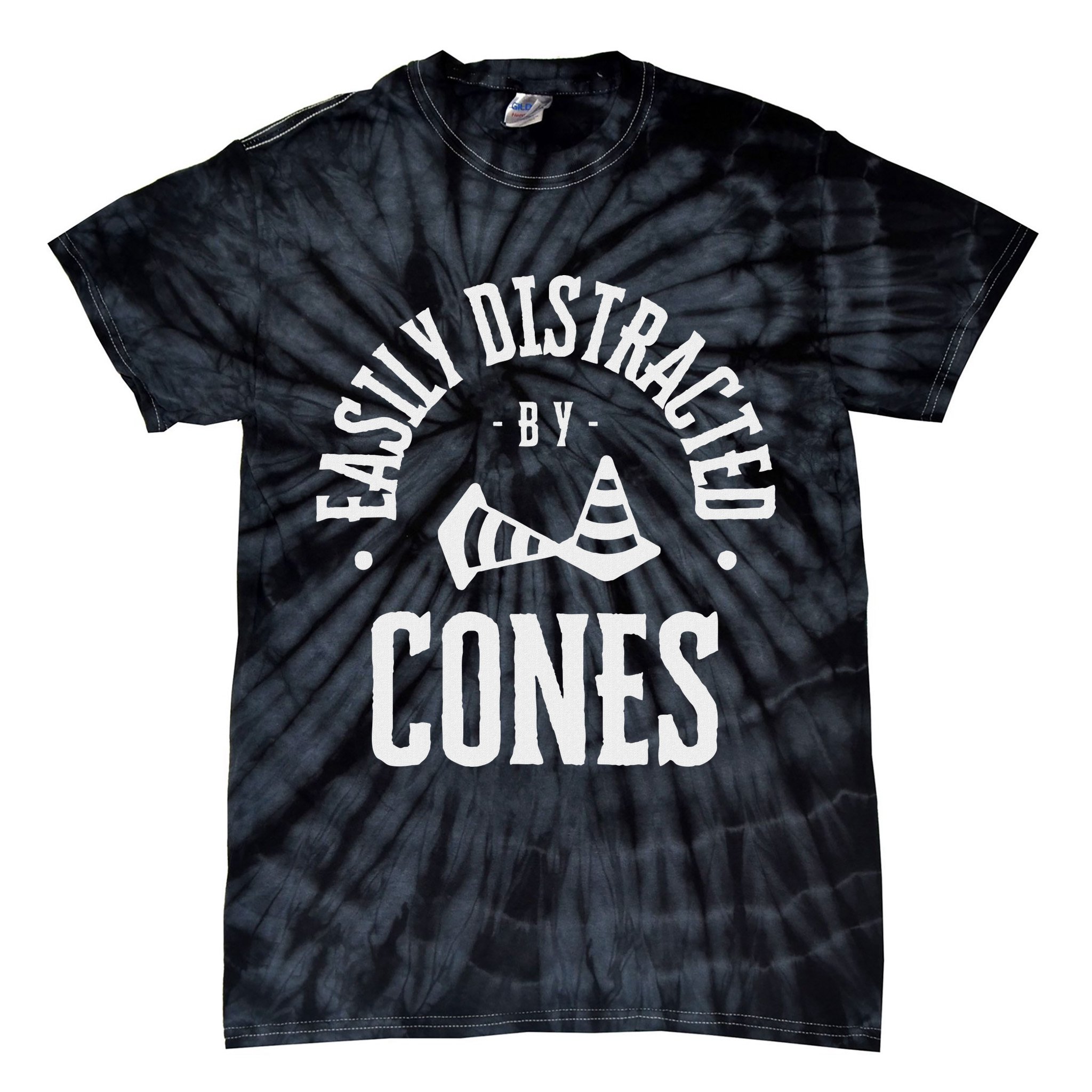 Easily Distracted By Cones – Funny Autox Autocross Racing Tie-Dye T-Shirt