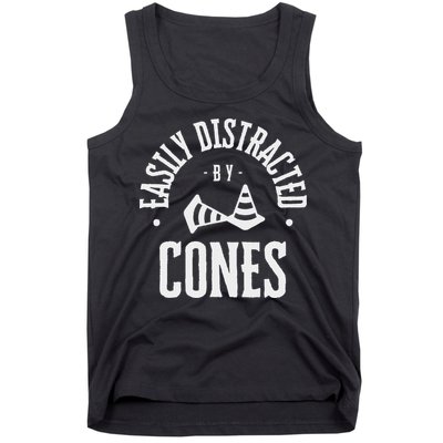 Easily Distracted By Cones – Funny Autox Autocross Racing Tank Top
