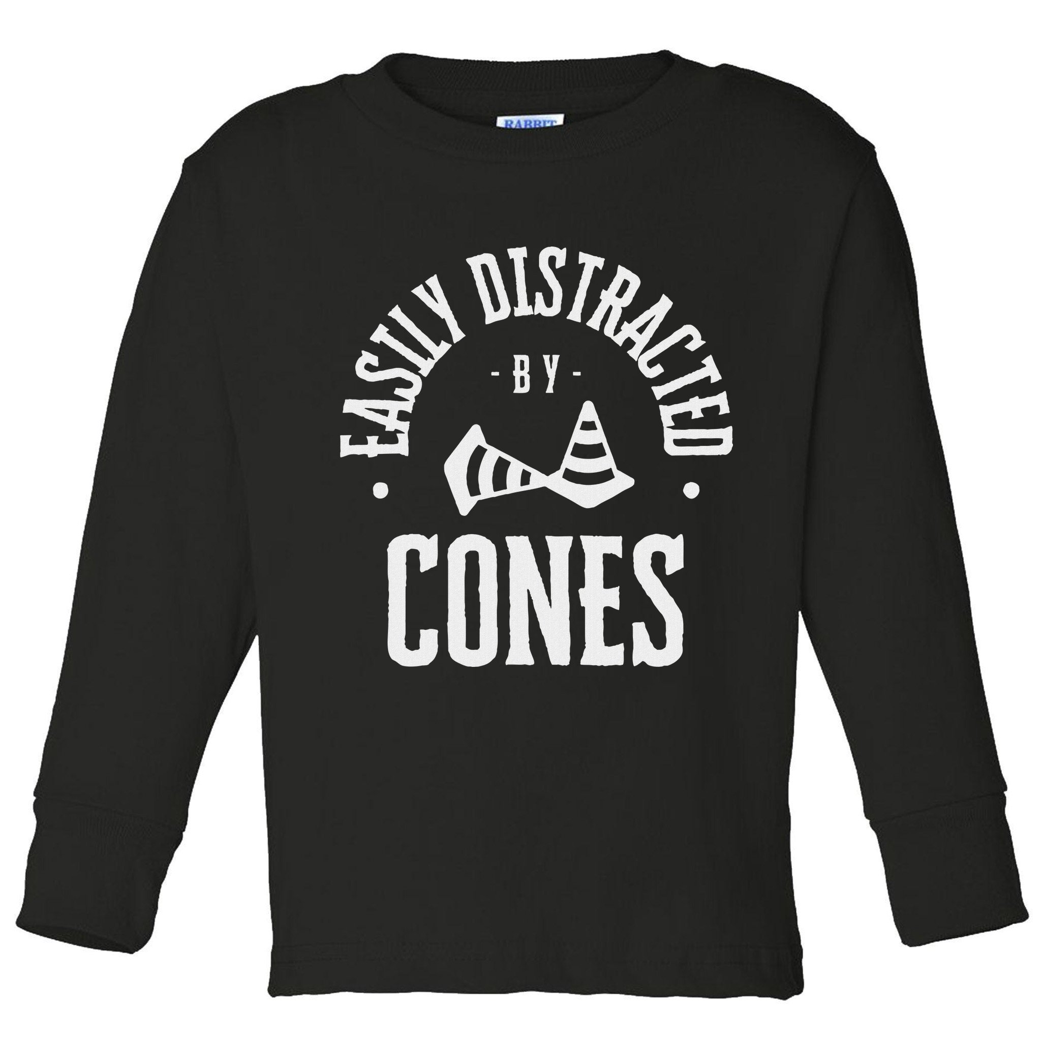 Easily Distracted By Cones – Funny Autox Autocross Racing Toddler Long Sleeve Shirt