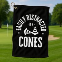 Easily Distracted By Cones – Funny Autox Autocross Racing Golf Towel