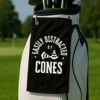 Easily Distracted By Cones – Funny Autox Autocross Racing Golf Towel