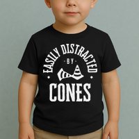 Easily Distracted By Cones – Funny Autox Autocross Racing Toddler T-Shirt