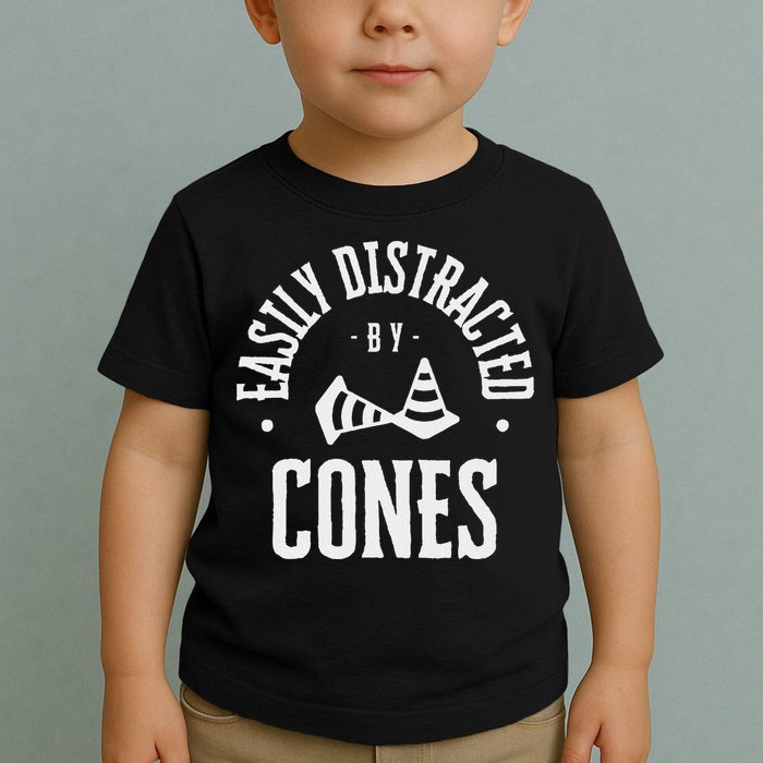 Easily Distracted By Cones – Funny Autox Autocross Racing Toddler T-Shirt