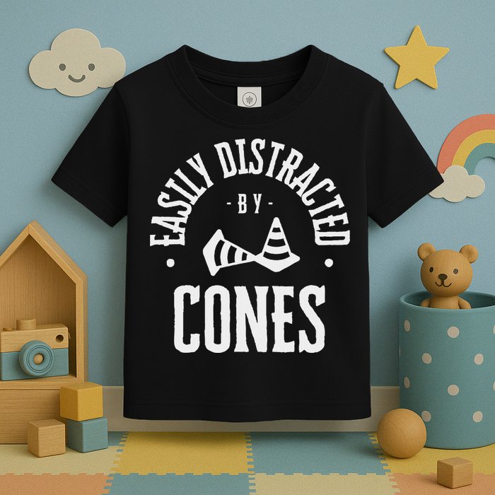 Easily Distracted By Cones – Funny Autox Autocross Racing Toddler T-Shirt