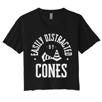 Easily Distracted By Cones – Funny Autox Autocross Racing Crop Top