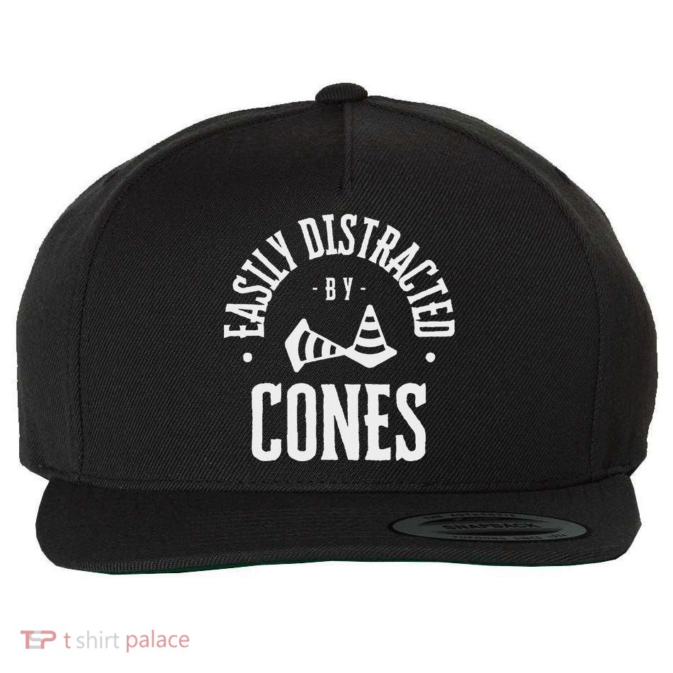 Easily Distracted By Cones – Funny Autox Autocross Racing Wool Snapback Cap
