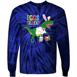 Easter Dinosaur Bunny T Rex Eggs Cellent Tie-Dye Long Sleeve Shirt