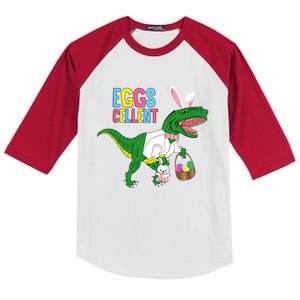 Easter Dinosaur Bunny T Rex Eggs Cellent Kids Colorblock Raglan Jersey