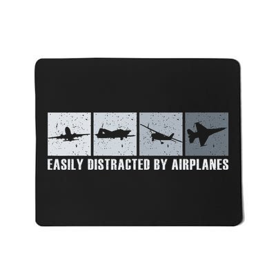 Easily Distracted By Airplanes Aviation Pilot Airplane Mousepad