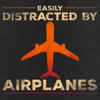 Easily Distracted By Airplanes Airplane Lover Aviation Large Microfiber Waffle Golf Towel