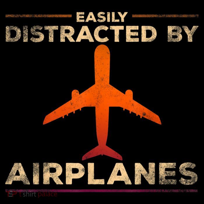 Easily Distracted By Airplanes Airplane Lover Aviation Premium T-Shirt
