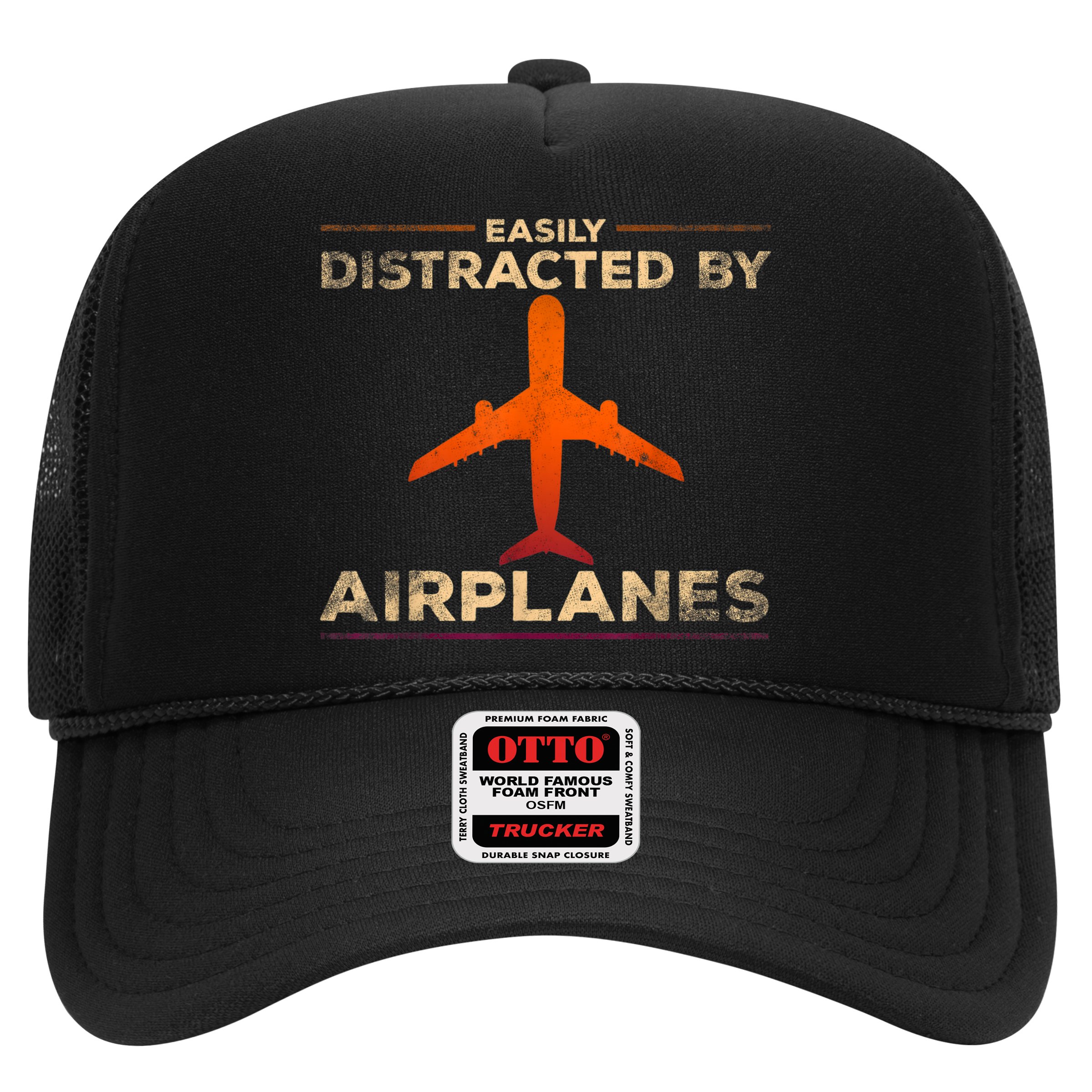 Easily Distracted By Airplanes Airplane Lover Aviation Hat