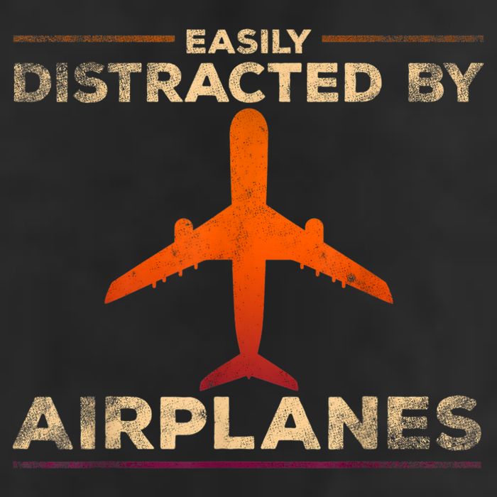 Easily Distracted By Airplanes Airplane Lover Aviation Golf Towel