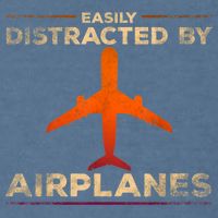 Easily Distracted By Airplanes Airplane Lover Aviation Garment-Dyed Sweatshirt