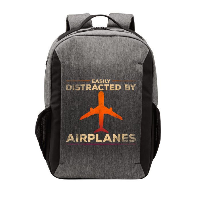 Easily Distracted By Airplanes Airplane Lover Aviation Vector Backpack