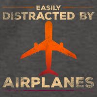Easily Distracted By Airplanes Airplane Lover Aviation Vector Backpack