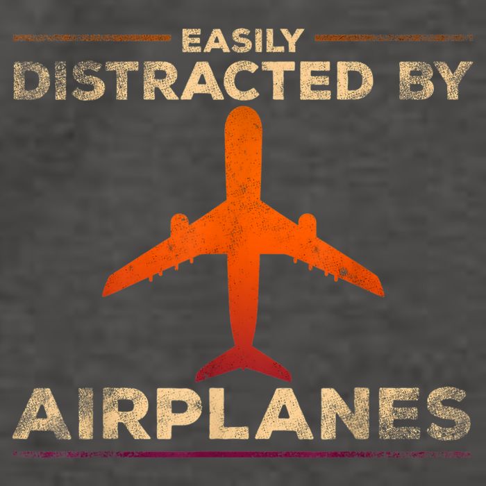 Easily Distracted By Airplanes Airplane Lover Aviation Vector Backpack