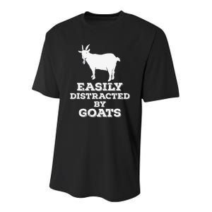 EASILY DISTRACTED BY GOATS FUNNY FATHER'S DAY GIFT Youth Performance Sprint T-Shirt