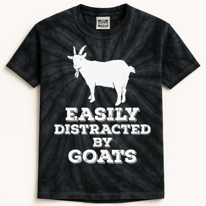 EASILY DISTRACTED BY GOATS FUNNY FATHER'S DAY GIFT Kids Tie-Dye T-Shirt