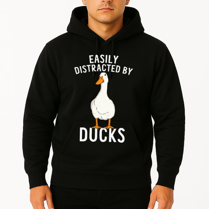 Easily Distracted By Ducks Funny Duck Lover Hoodie