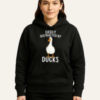 Easily Distracted By Ducks Funny Duck Lover Hoodie
