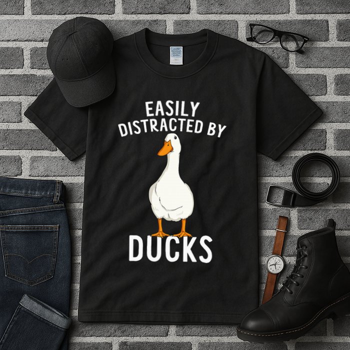 Easily Distracted By Ducks Funny Duck Lover Tall T-Shirt